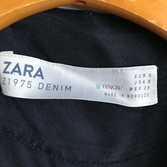 Zara Parka Jacket Navy Blue Draped Lagenlook Womens Small - Picture 4 of 10